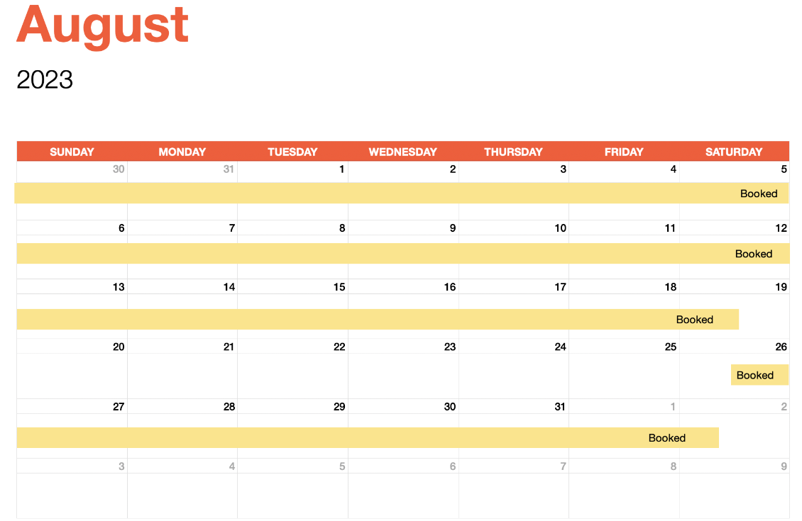 august calendar
